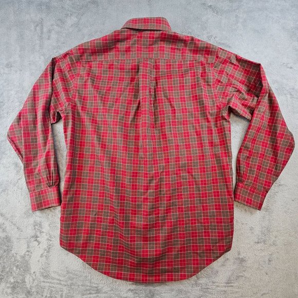 Brooks Brothers 346 Shirt Men's‎ Medium Red Plaid Button Down Comfortable Casual - Picture 2 of 8